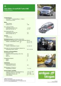 Opel Zafira 1.6 ecoFLEX Turbo CNG Modellinformationen Treibstoffsystem plus®