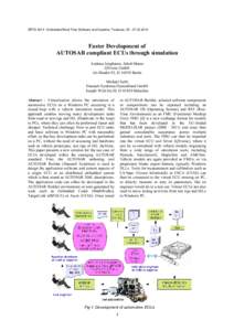 ERTSEmbedded Real Time Software and Systems, Toulouse, Faster Development of AUTOSAR compliant ECUs through simulation Andreas Junghanns, Jakob Mauss QTronic GmbH