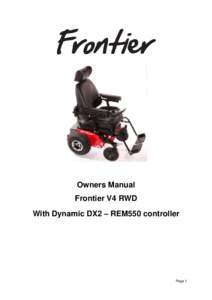 Owners Manual Frontier V4 RWD With Dynamic DX2 – REM550 controller Page 1