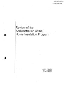 AGSCTHReview of the Administration of the Home Insulation Program