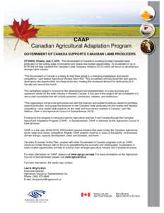 Gerry Ritz / Politics of Canada / Government of Canada / Agriculture and Agri-Food Canada / Agriculture in Canada / Economy of Canada