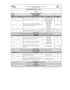 XI SEMINARIO DEL SECTOR ELÉCTRICO PARAGUAYO – CIGRÉ Paraguay 24, 25 y 26 de Setiembre de 2014 PROGRAMACIÓN - SALA 1 Día 24 8:00 a 8:30