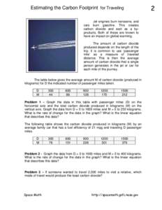 Estimating the Carbon Footprint for Traveling Jet engines burn kerosene, and cars burn gasoline. This creates carbon dioxide and soot as a byproducts. Both of these are known to have an impact on global warming. The amou
