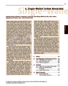 105  Single-Walle 4. Single-Walled Carbon Nanotubes  Sebastien Nanot, Nicholas A. Thompson, Ji-Hee Kim, Xuan Wang, William D. Rice, Erik H. Hároz,