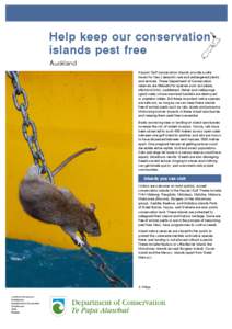 Help keep our conservation islands pest free: conservation revealed: publications