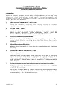 DAVID MACBRAYNE LIMITED PUBLIC SERVICES REFORM (SCOTLAND) ACT 2010: DUTIES TO PUBLISH INFORMATION Introduction Sections 31 and 32 of the Public Services Reform (Scotland) Act 2010 requires listed public bodies, which inc