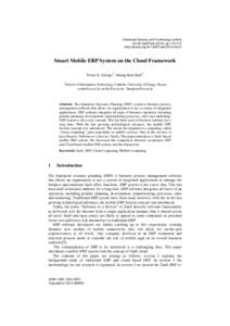 Advanced Science and Technology Letters Vol.49 (SoftTech 2014), pp[removed]http://dx.doi.org[removed]astl[removed]Smart Mobile ERP System on the Cloud Framework Yvette E. Gelogo1, Haeng-Kon Kim1*