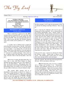 Volume 57 No. 5  May, 2012 Editor: Robert Bates  Web Page: http://www.ieffc.org