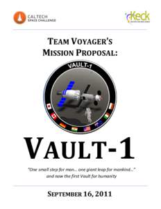 TEAM VOYAGER’S MISSION PROPOSAL: (Mission Patch)  VAULT-1