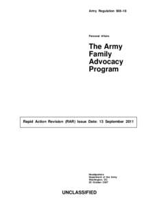 Army Regulation 608–18  Personal Affairs The Army Family