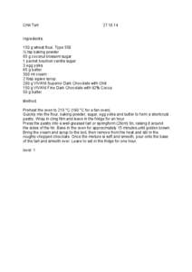 Chili TartIngredients: 150 g wheat flour, Type 550
