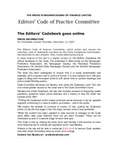 Code / Press Complaints Commission / Cryptography / Encodings / Codebook