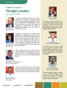 www.imis.ac.in  A few excerpts of Thought Leaders associated with IMIS