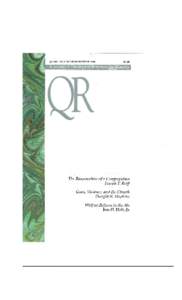 QUARTERLY REVIEW/WINTER[removed]S7.00 A Journal of Theological Resources for Ministry