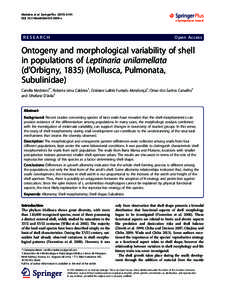 Ontogeny and morphological variability of shell in populations of Leptinaria unilamellata (d’Orbigny, Mollusca, Pulmonata, Subulinidae)