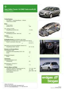 Opel Zafira Tourer 1.6 CNG Turbo ecoFLEX Modellinformationen Treibstoffsystem plus®