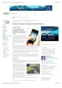 BBC NEWS | Europe | Alpine climate campaign enlists iPhone[removed]:08 ADVERTISEMENT