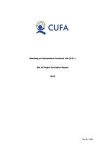 Reaching an Independent Economic Life (RIEL)  End of Project Evaluation Report 2015