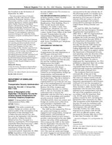 Federal Register / Vol. 68, No[removed]Monday, September 29, [removed]Notices the President in his declaration of September 18, 2003: The Independent Cities of Colonial Heights, Danville, Falls Church, Fairfax, Petersburg, 