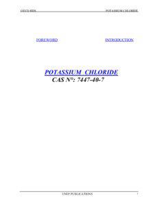 OECD SIDS  POTASSIUM CHLORIDE