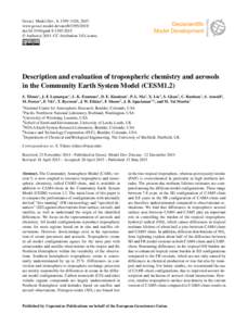 Geosci. Model Dev., 8, 1395–1426, 2015 www.geosci-model-dev.netdoi:gmd © Author(sCC Attribution 3.0 License.  Description and evaluation of tropospheric chemistry and aerosols