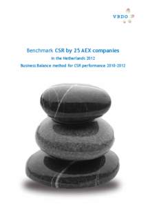 Benchmark CSR by 25 AEX companies in the Netherlands 2012 Business Balance method for CSR performance PieterstraatJT Utrecht