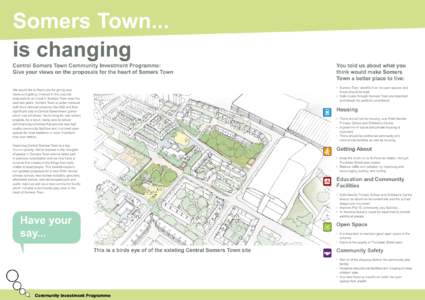 Somers Town... is changing Central Somers Town Community Investment Programme: Give your views on the proposals for the heart of Somers Town