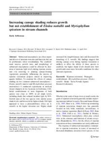 Hydrobiologia[removed]:159–170 DOI[removed]s10750[removed]PRIMARY RESEARCH PAPER  Increasing canopy shading reduces growth