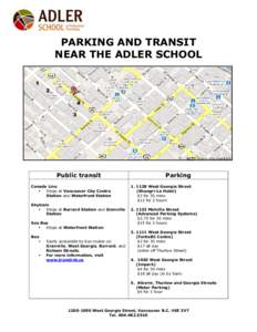 PARKING AND TRANSIT NEAR THE ADLER SCHOOL[removed]