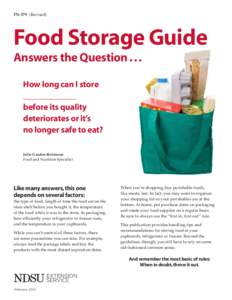 FN-579 (Revised)  Food Storage Guide Answers the Question[removed]How long can I store ____________