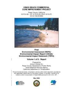 California Environmental Quality Act / Tahoe Regional Planning Agency / Environmental impact assessment / Lake Tahoe / Environmental impact statement / National Environmental Policy Act / Noise pollution / Impact assessment / California / Environment