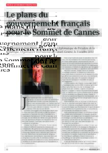french government perspective  Le plans du gouvernement français pour le Sommet de Cannes Intervention de Jean-David Levitte, conseiller diplomatique du Président de la
