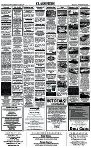 CLASSIFIEDS  The daily Globe • yourdailyGlobe.com Help Wanted  Personals