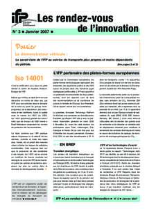 Les rendez-vous de l’innovation N° 3 n Janvier 2007 n  Dossier