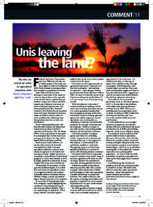 COMMENT 11  Unis leaving the land?