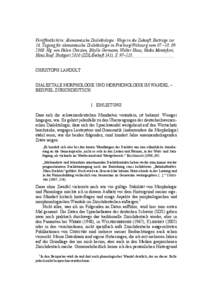 Veröffentlicht in: Alemannische Dialektologie: Wege in die Zukunft. Beiträge zur 16. Tagung für alemannische Dialektologie in Freiburg/Fribourg vom 07.–[removed]Hg. von Helen Christen, Sibylle Germann, Walter Haas, Nadia Montefiori,