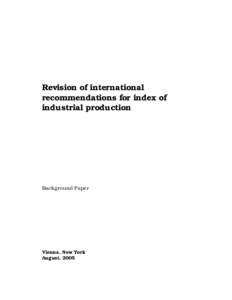 Revision of international recommendations for index numbers
