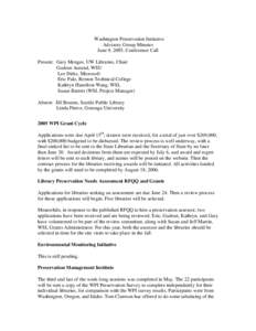 Microsoft Word - Preservation Minutes, June 9, 2005.doc