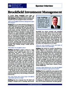 INSTITUTIONAL INVESTING IN INFRASTRUCTURE Sponsor Interview