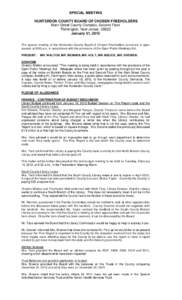 SPECIAL MEETING HUNTERDON COUNTY BOARD OF CHOSEN FREEHOLDERS Main Street County Complex, Second Floor Flemington, New Jersey[removed]January 31, 2012 The special meeting of the Hunterdon County Board of Chosen Freeholders 