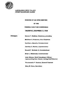 AGENDA DOCUMENT NO[removed]APPROVED JANUARY 14,2010 MINUTES OF AN OPEN MEETING