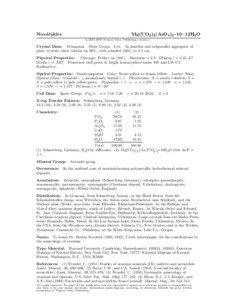 Arsenate minerals / Phosphate minerals / Economic geology / Uranium / Uranium ore / Zeunerite / Schoepite / Autunite / Metazeunerite / Chemistry / Matter / Crystallography