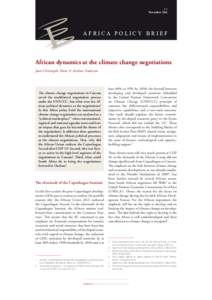 #3 November 2011 AFRICA POLICY BRIEF  African dynamics at the climate change negotiations