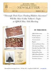 QUESTING HEIRS GENEALOGICAL SOCIETY o OUR 46TH