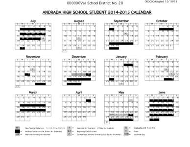 000000Adopted[removed]000000Vail School District No. 20 ANDRADA HIGH SCHOOL STUDENT[removed]CALENDAR S