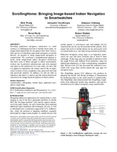 ScrollingHome: Bringing Image-based Indoor Navigation to Smartwatches Dirk Wenig Alexander Steenbergen