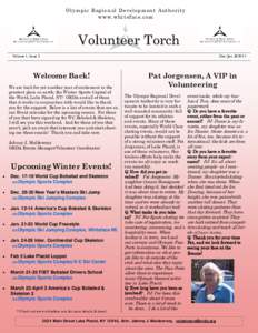 Olympic Regional Development Authority www.whiteface.com Volunteer Torch Volume 1, Issue 3