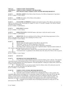 TITLE 21 CHAPTER 16 PART 7 AGRICULTURE AND RANCHING AGRICULTURAL WEIGHTS AND MEASURES