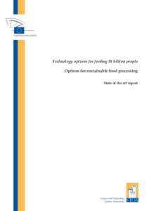 State of the art report on technology options for sustainable food processing