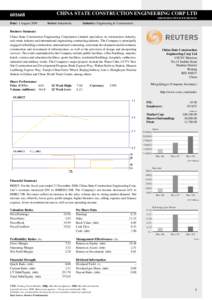 CHINA STATE CONSTRUCTION ENGINEERING CORP LTD[removed]SHANGHAI STOCK EXCHANGE)